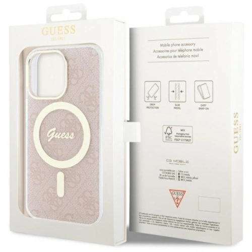 Buy Guess GUHMP13LH4STP Apple iPhone 13 Pro pink hardcase 4G MagSafe - GUE2468 - {ean13} - Home Screen Store Europe
