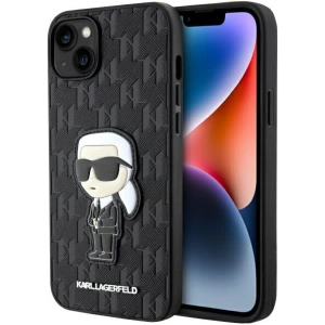 Etui Karl Lagerfeld KLHCP14MSAKHPKK Apple iPhone 14 Plus / 15 Plus czarny/black Saffiano Monogram Ikonik