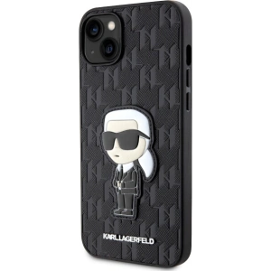 Etui Karl Lagerfeld KLHCP14MSAKHPKK Apple iPhone 14 Plus / 15 Plus czarny/black Saffiano Monogram Ikonik