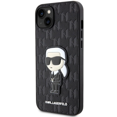 Kup Karl Lagerfeld Apple Tasche KLHCP14MSAKHPKK iPhone 14 Plus / 15 Plus schwarz/schwarz Saffiano Monogram Ikonik - KLD1547 - {ean13} - Sklep Home Screen