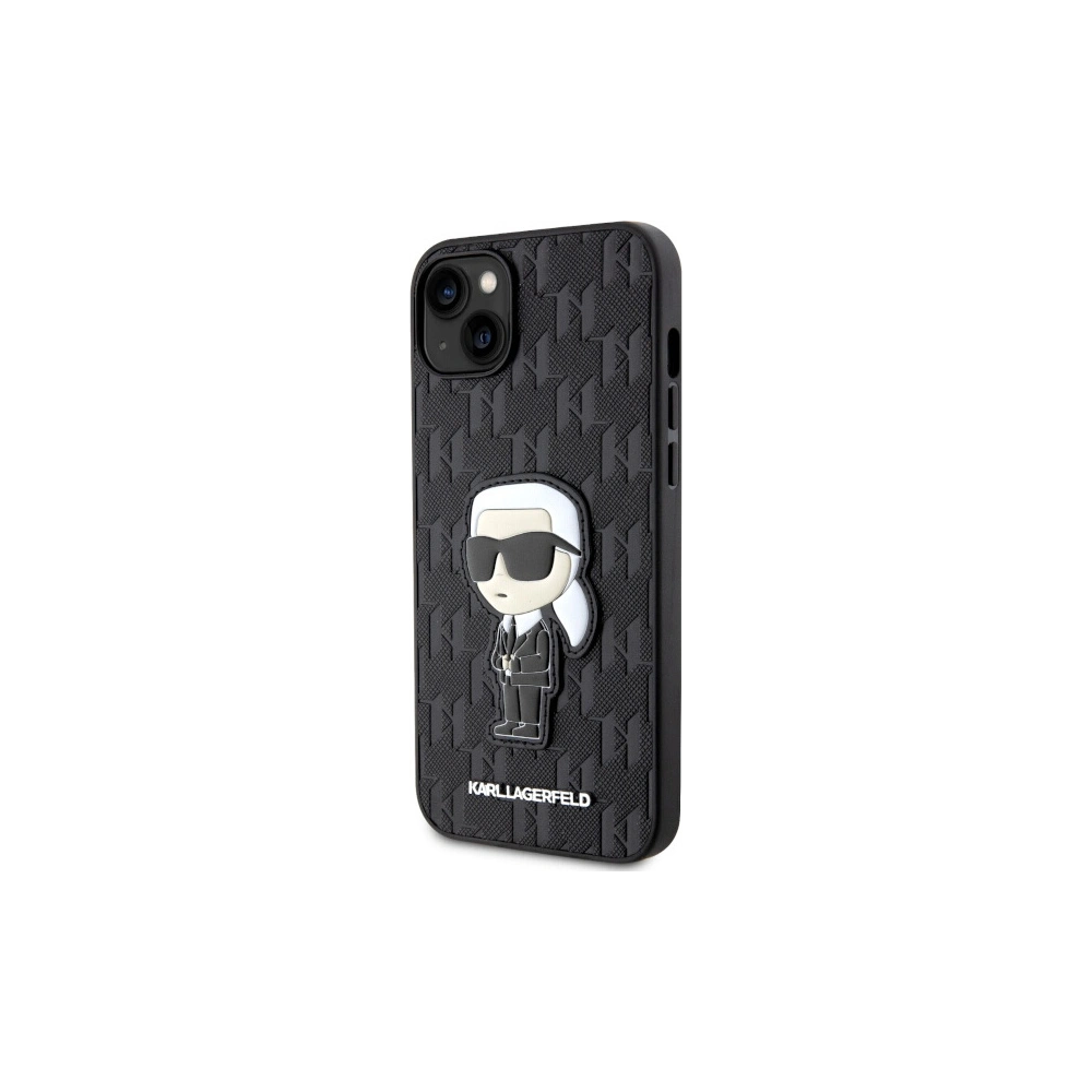 Etui Karl Lagerfeld KLHCP14MSAKHPKK Apple iPhone 14 Plus / 15 Plus czarny/black Saffiano Monogram Ikonik