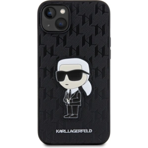 Etui Karl Lagerfeld KLHCP14MSAKHPKK Apple iPhone 14 Plus / 15 Plus czarny/black Saffiano Monogram Ikonik