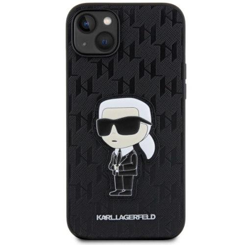 Kup Karl Lagerfeld Apple Tasche KLHCP14MSAKHPKK iPhone 14 Plus / 15 Plus schwarz/schwarz Saffiano Monogram Ikonik - KLD1547 - {ean13} - Sklep Home Screen