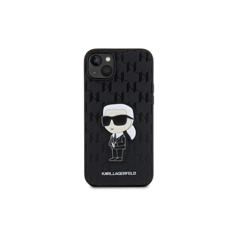Etui Karl Lagerfeld KLHCP14MSAKHPKK Apple iPhone 14 Plus / 15 Plus czarny/black Saffiano Monogram Ikonik