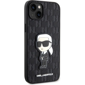 Etui Karl Lagerfeld KLHCP14MSAKHPKK Apple iPhone 14 Plus / 15 Plus czarny/black Saffiano Monogram Ikonik