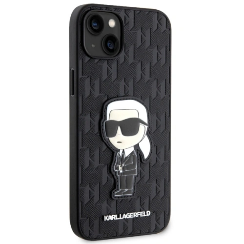 Kup Etui Karl Lagerfeld KLHCP14MSAKHPKK Apple iPhone 14 Plus / 15 Plus fekete Saffiano Monogram Ikonik - KLD1547 - {ean13} - Sklep Home Screen