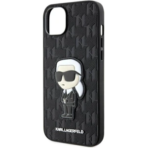 Etui Karl Lagerfeld KLHCP14MSAKHPKK Apple iPhone 14 Plus / 15 Plus czarny/black Saffiano Monogram Ikonik