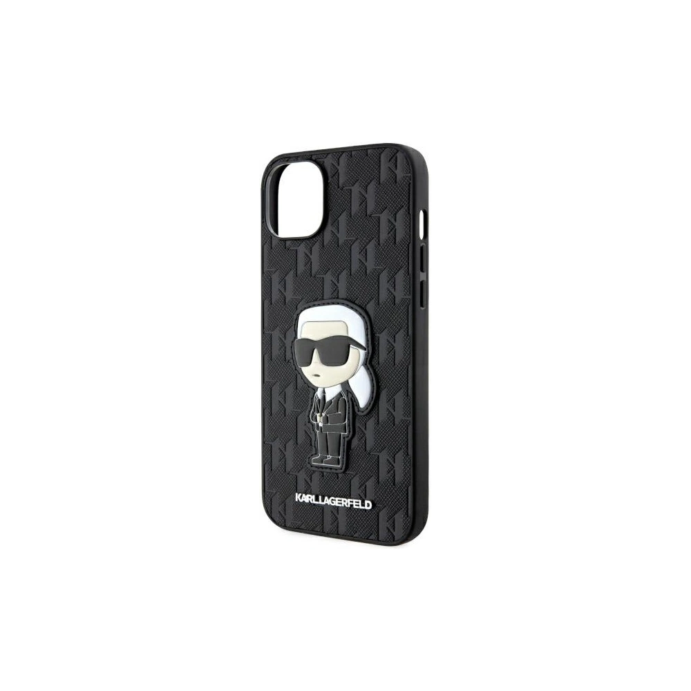 Etui Karl Lagerfeld KLHCP14MSAKHPKK Apple iPhone 14 Plus / 15 Plus czarny/black Saffiano Monogram Ikonik