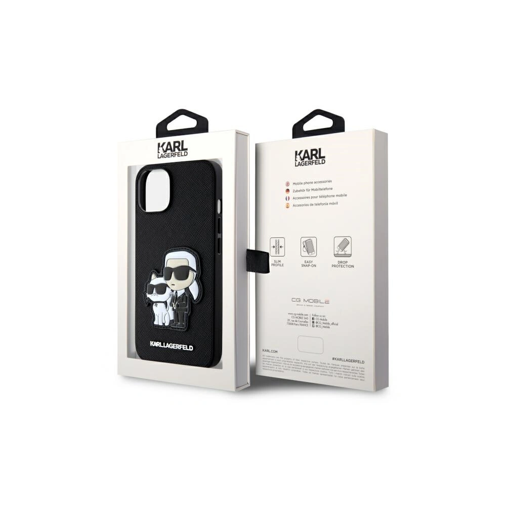 Etui Karl Lagerfeld KLHCP14MSANKCPK Apple iPhone 14 Plus / 15 Plus hardcase czarny/black Saffiano Karl & Choupette