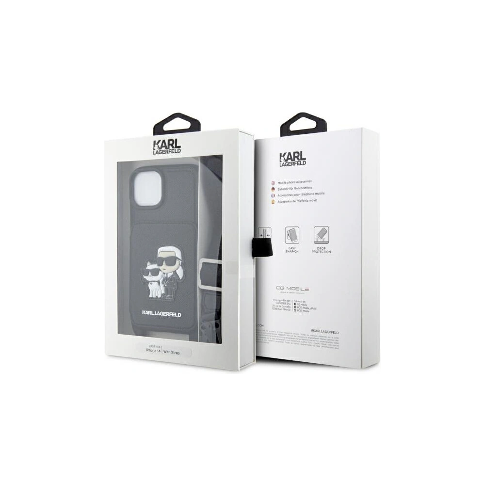 Etui Karl Lagerfeld KLHCP14SCSAKCPMK Apple iPhone 14 hardcase czarny/black Crossbody Saffiano Karl & Choupette