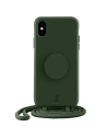 Etui Just Elegance PopGrip Apple iPhone XS/X zöld/zöldebb rétek 30015