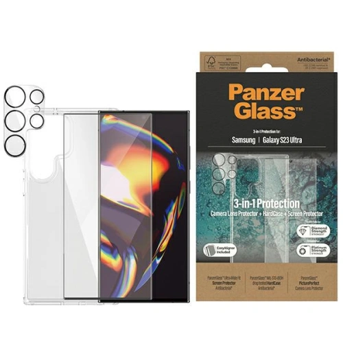 Buy PanzerGlass Bundle 3in1 Samsung Galaxy S23 Ultra Hardcase + Screen Protector + Camera Lens 0435+7317 - PZG25 - {ean13} - Home Screen Store Europe