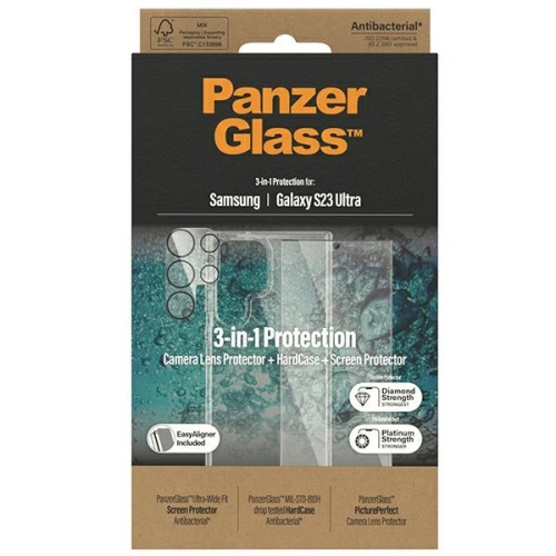 Buy PanzerGlass Bundle 3in1 Samsung Galaxy S23 Ultra Hardcase + Screen Protector + Camera Lens 0435+7317 - PZG25 - {ean13} - Home Screen Store Europe
