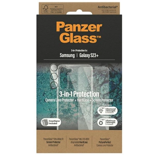 Kup PanzerGlass Samsung Kit Bundle 3in1 Galaxy S23+ Plus Hardcase + Displayschutzfolie + Kameraobjektiv 0434+7316 - PZG26 - {ean13} - Sklep Home Screen