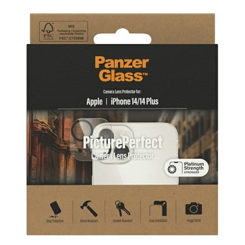 Kup Szkło hartowane na obiektyw aparatu PanzerGlass Camera Protector Apple iPhone 14/14 Plus Platinium Strength 0399 - PZG29 - {ean13} - Sklep Home Screen