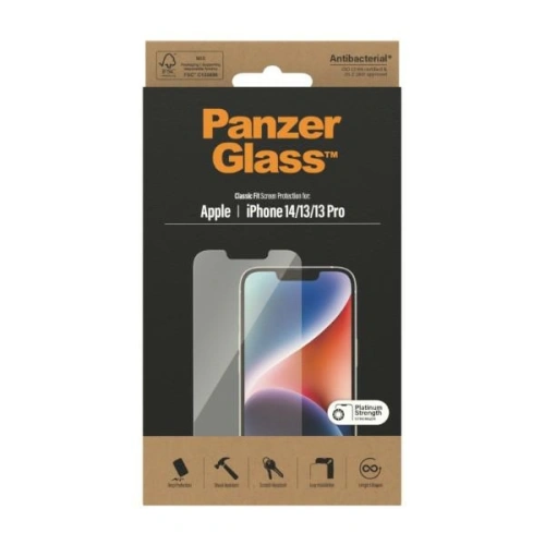 Kup Szkło hartowane PanzerGlass Classic Fit Apple iPhone 14/13/13 Pro Screen Protection Antibacterial 2767 - PZG32 - {ean13} - Sklep Home Screen
