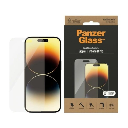 Kup PanzerGlass Apple Gehärtetes Glas Classic Fit iPhone 14 Pro Bildschirm Schutz Antibakteriell 2768 - PZG34 - {ean13} - Sklep Home Screen