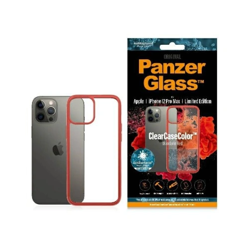 Kup PanzerGlass Apple Tasche ClearCase iPhone 12 Pro Max Mandarine Rot AB - PZG60 - {ean13} - Sklep Home Screen