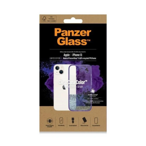 Kup Etui PanzerGlass ClearCase Apple iPhone 13 Antibacterial Military grade Grape 0332 - PZG77 - {ean13} - Sklep Home Screen