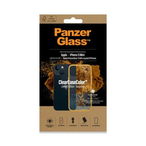 Kup Etui PanzerGlass ClearCase Apple iPhone 13 mini Antibacterian de grad militar Tangerine 0328 - PZG86 - {ean13} - Sklep Home Screen