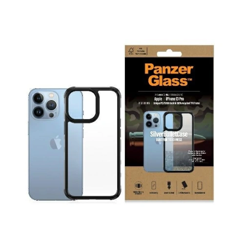 Kup Etui PanzerGlass ClearCase Apple iPhone 13 Pro black Antibacterial Military grade SilverBullet 0324 - PZG90 - {ean13} - Sklep Home Screen