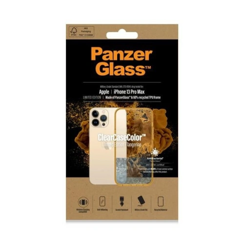 Kup Etui PanzerGlass ClearCase Apple iPhone 13 Pro Max Antibakteriální vojenské třídy Tangerine 0343 - PZG96 - {ean13} - Sklep Home Screen