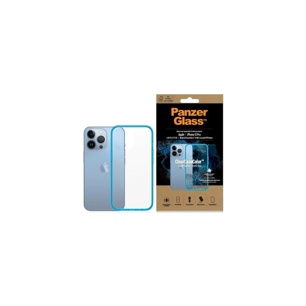 Etui PanzerGlass ClearCase Apple iPhone 13 Pro Antibacterial Military grade Bondi Blue 0336
