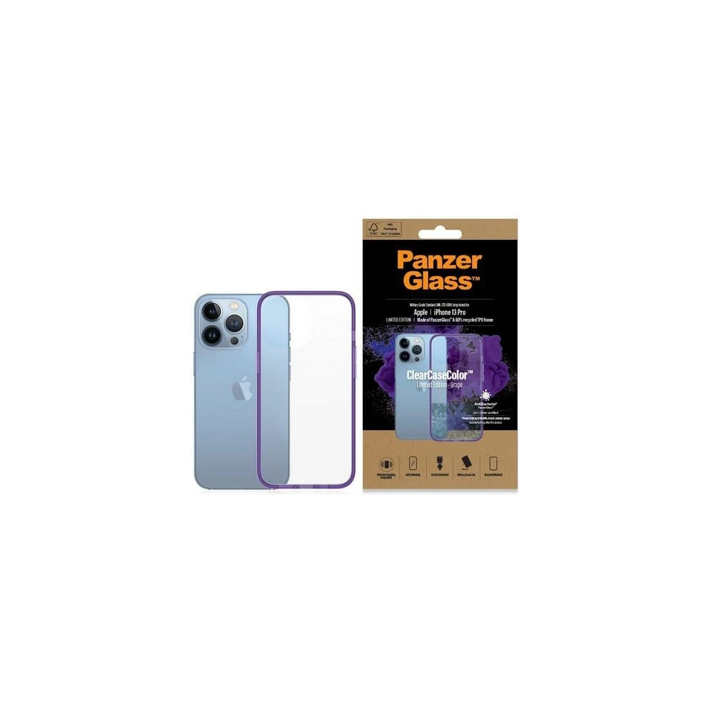 Etui PanzerGlass ClearCase Apple iPhone 13 Pro Antibacterial Military grade Grape 0337