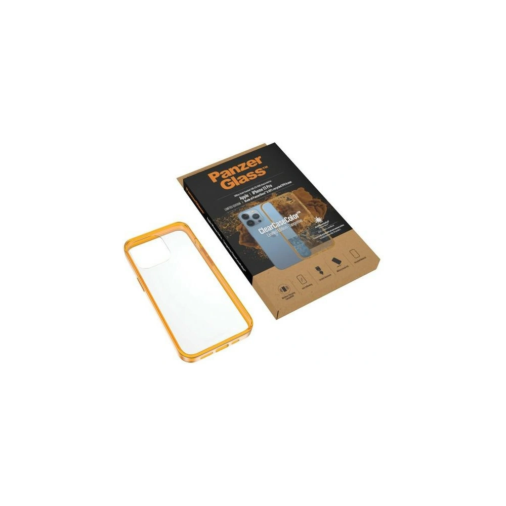 Etui PanzerGlass ClearCase Apple iPhone 13 Pro Antibacterial Military grade Tangerine 0338