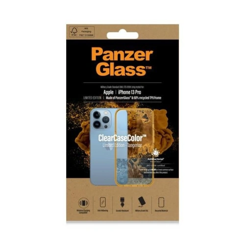 Kup Etui PanzerGlass ClearCase Apple iPhone 13 Pro Antibakteriální vojenské třídy Tangerine 0338 - PZG101 - {ean13} - Sklep Home Screen