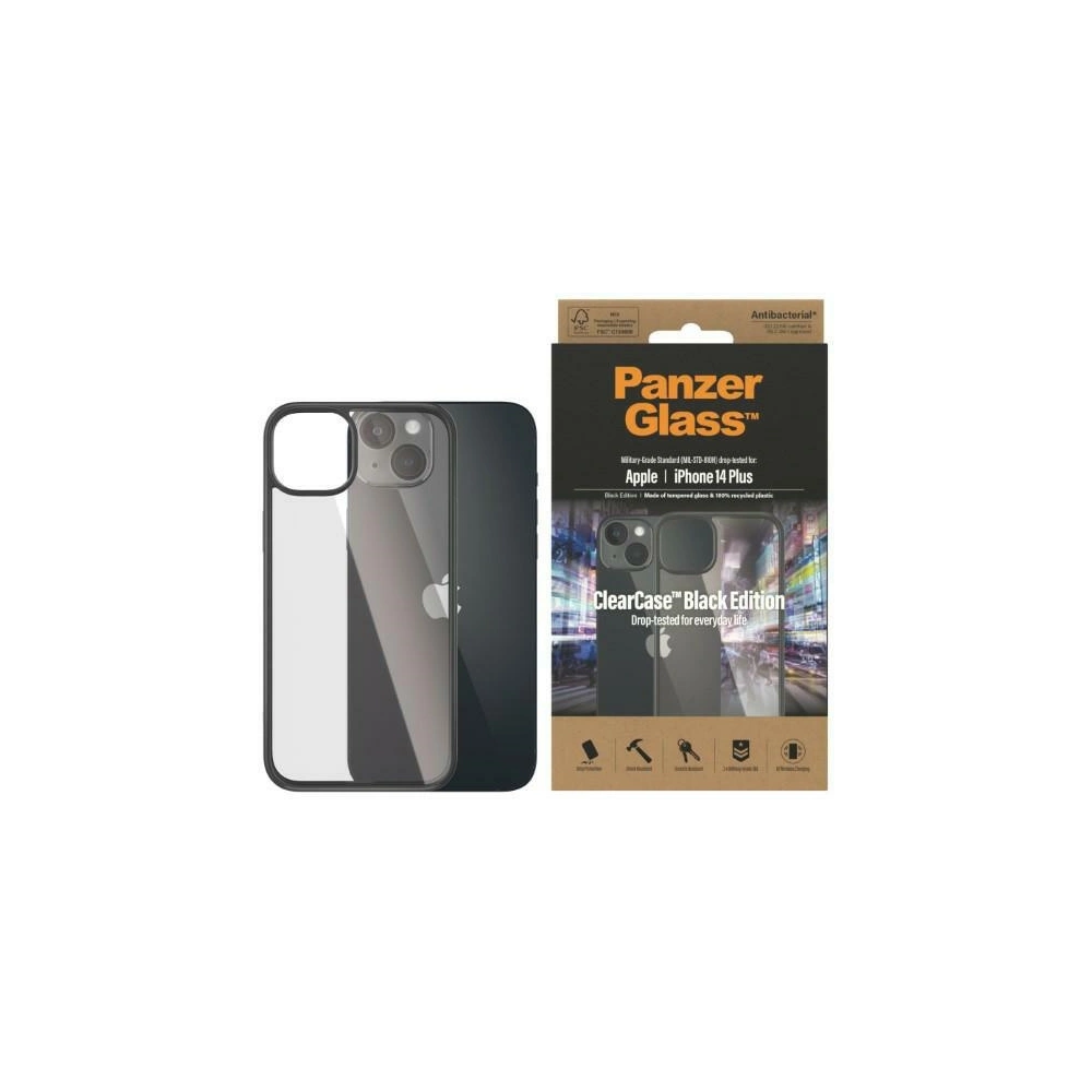 Etui PanzerGlass ClearCase Apple iPhone 14 Plus / 15 Plus Antibacterial czarny/black 0407