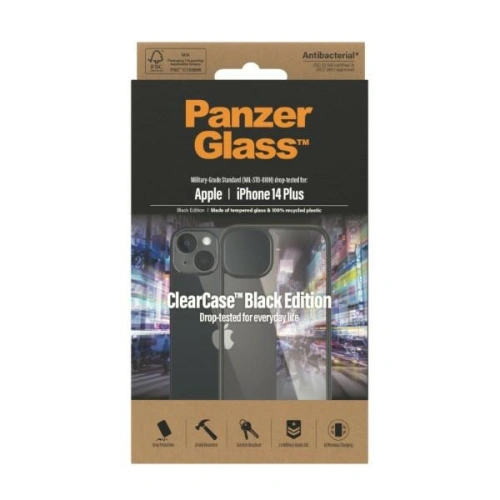 Kup Etui PanzerGlass ClearCase Apple iPhone 14 Plus / 15 Plus Antibacterial negru/black 0407 - PZG102 - {ean13} - Sklep Home Screen