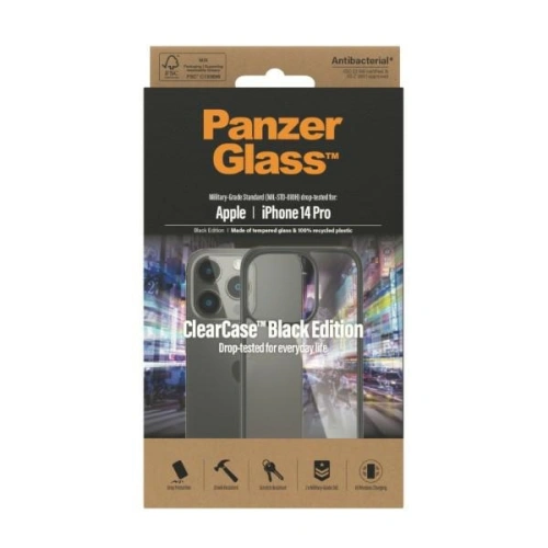 Kup Etui PanzerGlass ClearCase Apple iPhone 14 Pro Antibacterial negru/black 0406 - PZG103 - {ean13} - Sklep Home Screen