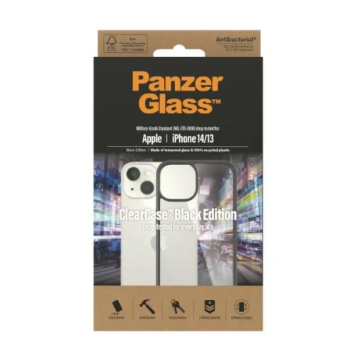 Kup Etui PanzerGlass ClearCase Apple iPhone 14/13 antibacterian negru/black 0405 - PZG106 - {ean13} - Sklep Home Screen