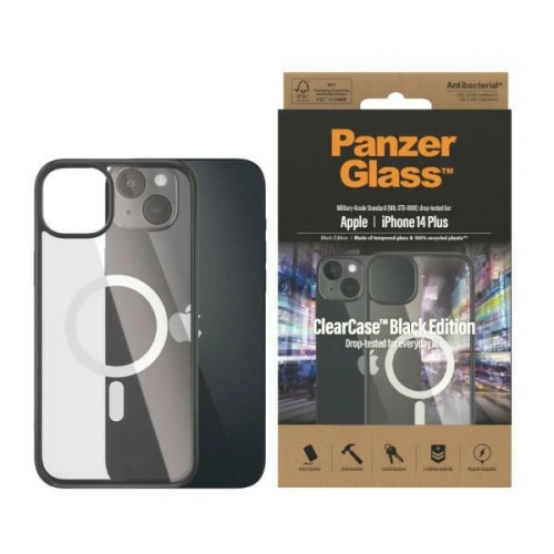 Kup Etui PanzerGlass ClearCase MagSafe Apple iPhone 14 Plus / 15 Plus Antibacterial negru/black 0415 - PZG111 - {ean13} - Sklep Home Screen