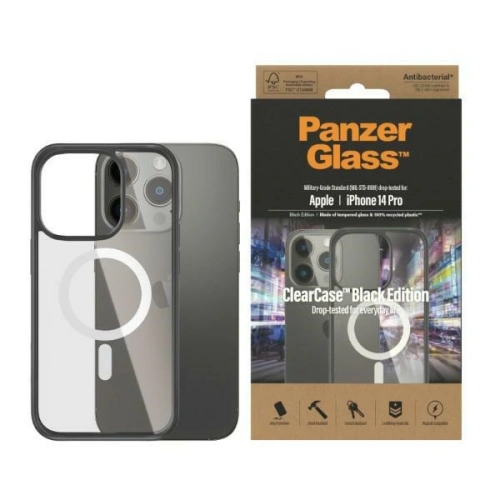 Kup Etui PanzerGlass ClearCase MagSafe Apple iPhone 14 Pro Antibacterial negru/black 0414 - PZG112 - {ean13} - Sklep Home Screen