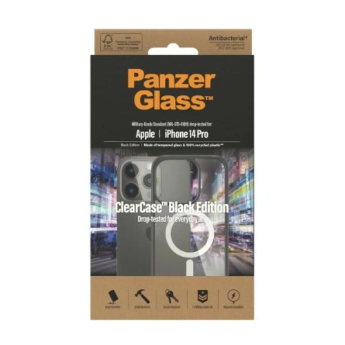 Kup Etui PanzerGlass ClearCase MagSafe Apple iPhone 14 Pro Antibacterial negru/black 0414 - PZG112 - {ean13} - Sklep Home Screen