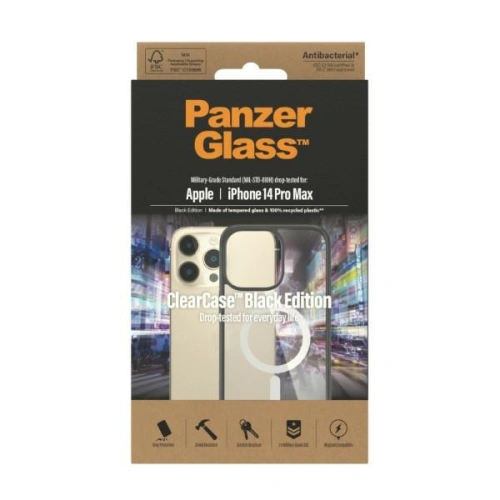 Kup Etui PanzerGlass ClearCase MagSafe Apple iPhone 14 Pro Max Antibacterial negru/black 0416 - PZG113 - {ean13} - Sklep Home Screen