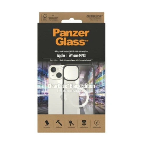 Kup Etui PanzerGlass ClearCase MagSafe Apple iPhone 14/13 Antibacterial negru/black 0413 - PZG114 - {ean13} - Sklep Home Screen