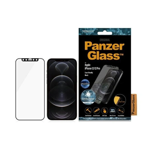 Kup PanzerGlass Apple Gehärtetes Glas E2E Anti-Bluelight iPhone 12/12 Pro Case Friendly AntiBacterial Microfracture schwarz/schwarz - PZG137 - {ean13} - Sklep Home Screen