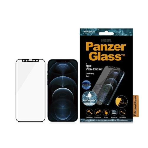 Kup PanzerGlass Apple Gehärtetes Glas E2E Anti-Bluelight iPhone 12 Pro Max Case Friendly AntiBacterial Microfracture schwarz/schwarz - PZG138 - {ean13} - Sklep Home Screen