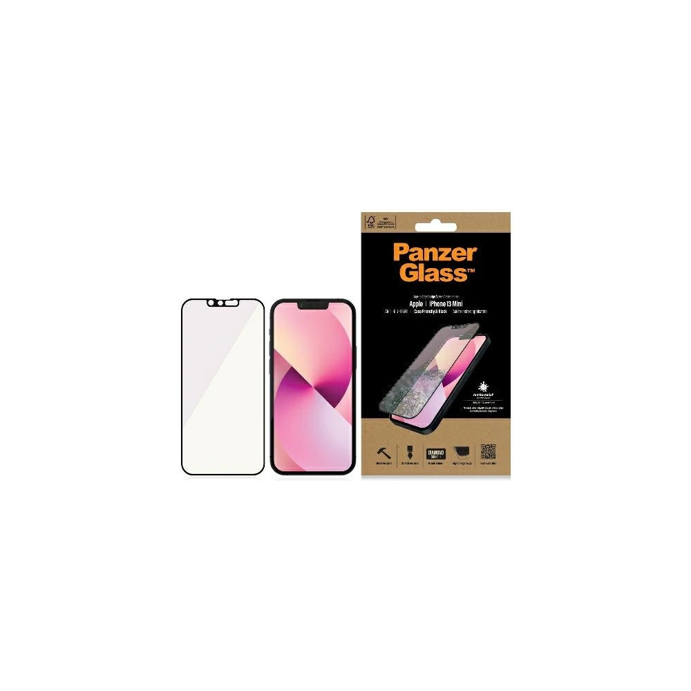 Szkło hartowane PanzerGlass E2E Anti-Bluelight Apple iPhone 13 mini Case Friendly AntiBacterial MicroFracture czarny/black Pro2756
