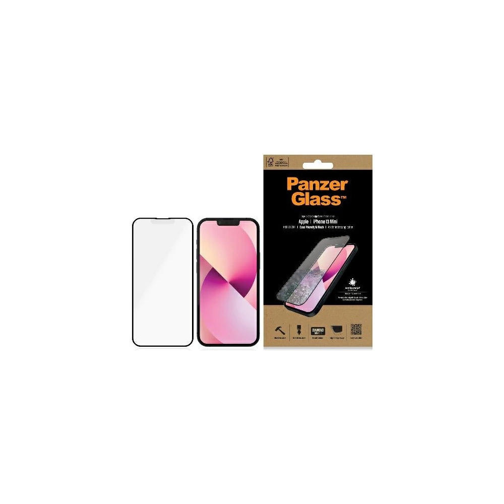 Szkło hartowane PanzerGlass E2E Anti-Glare Apple iPhone 13 mini Case Friendly AntiBacterial MicroFracture czarny/black Pro2753