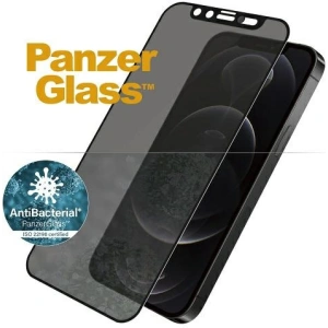 Szkło hartowane PanzerGlass E2E Microfracture Apple iPhone 12/12 Pro Case Friendly CamSlider Privacy Antibacterial czarny/black