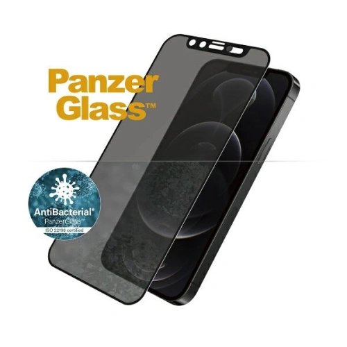 Kup Szkło hartowane PanzerGlass E2E Microfracture Apple iPhone 12/12 Pro Case Friendly CamSlider Privacy Antibacterial czarny/black - PZG148 - {ean13} - Sklep Home Screen