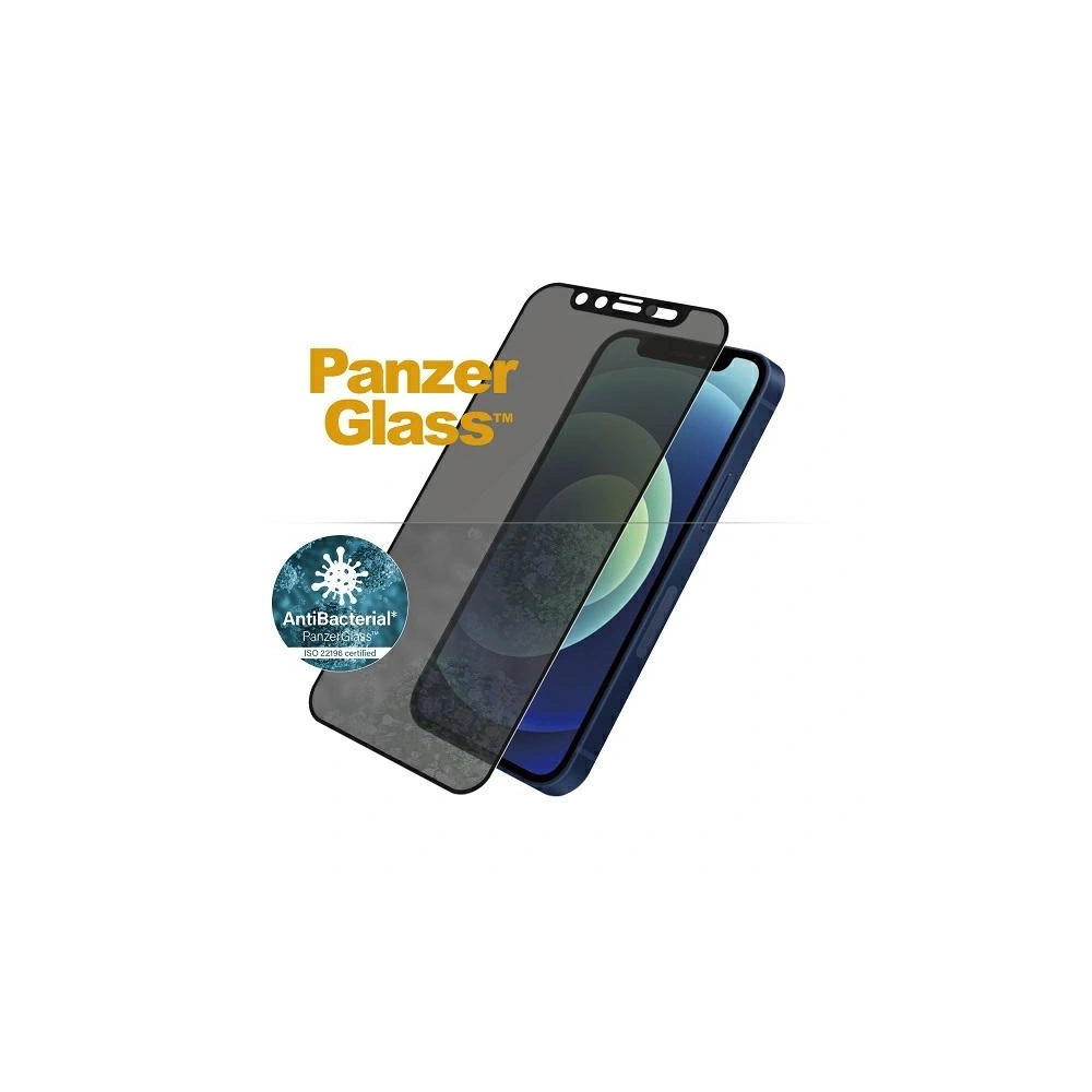 Szkło hartowane PanzerGlass E2E Microfracture Apple iPhone 12 mini Case Friendly CamSlider Privacy Antibacterial czarny/black