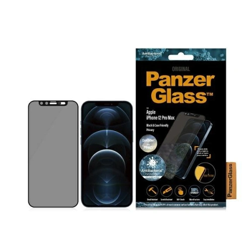 Kup PanzerGlass Apple Gehärtetes Glas E2E Microfracture iPhone 12 Pro Max Case Friendly CamSlider Datenschutz Antibakteriell schwarz/schwarz - PZG154 - {ean13} - Sklep Home Screen