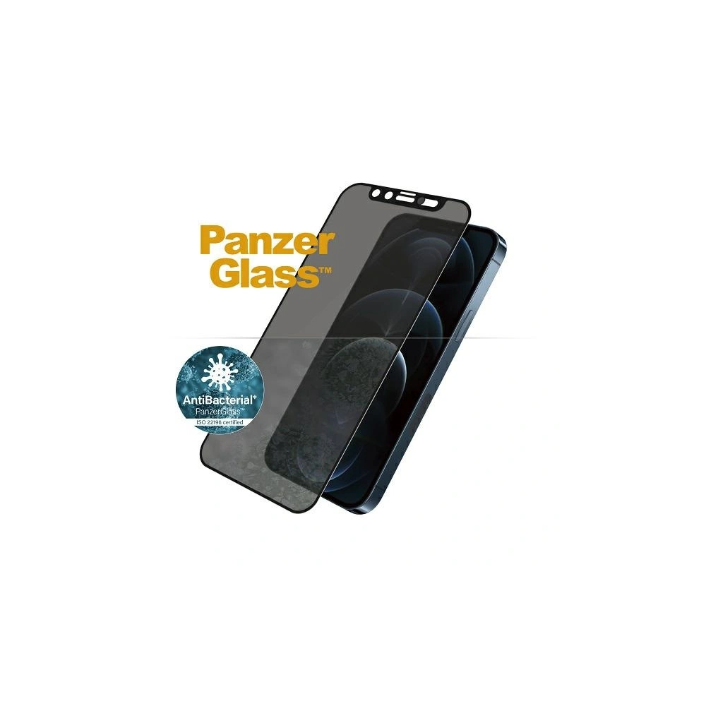 Szkło hartowane PanzerGlass E2E Microfracture Apple iPhone 12 Pro Max Case Friendly CamSlider Privacy Antibacterial czarny/black