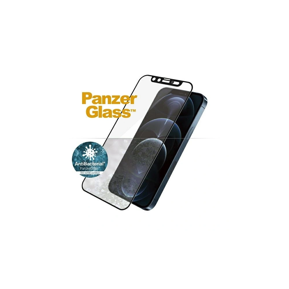 Szkło hartowane PanzerGlass E2E Microfracture Apple iPhone 12 Pro Max CamSlider Case Friendly AntiBacterial czarny/black