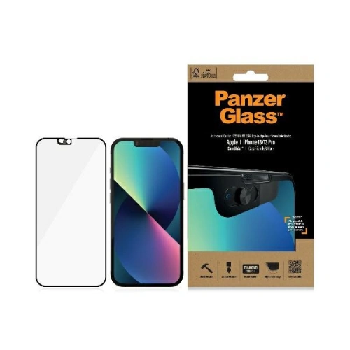 Kup Szkło hartowane PanzerGlass E2E Microfracture Apple iPhone 16e / 14 / 13 / 13 Pro CamSlider Case Friendly AntiBacterial czarny/black 2748 - PZG156 - {ean13} - Sklep Home Screen